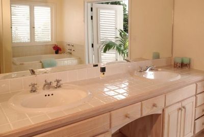 Lime Hill Villa bathroom with twin basins